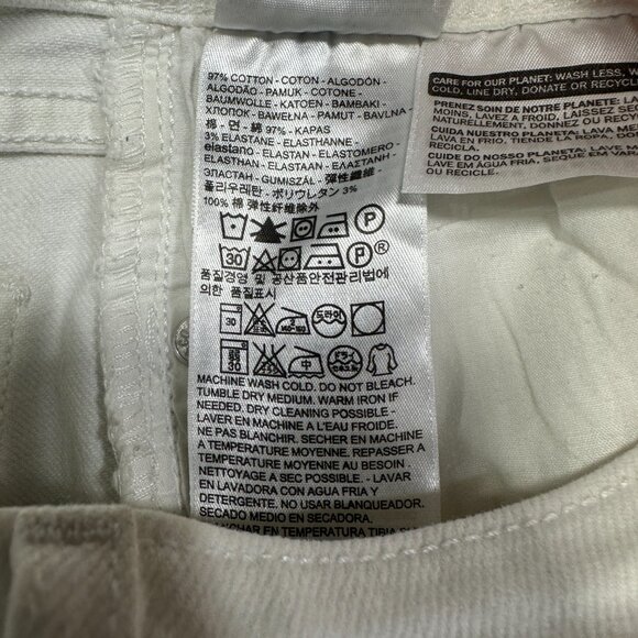 Levis 712 Slim Jeans Womens 25 White Cotton Stretch Pockets Tapered Leg - Picture 6 of 9